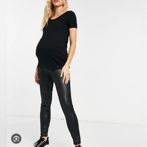 NWT ASOS Misguided Maternity Leggings - Ribbed Wet Look